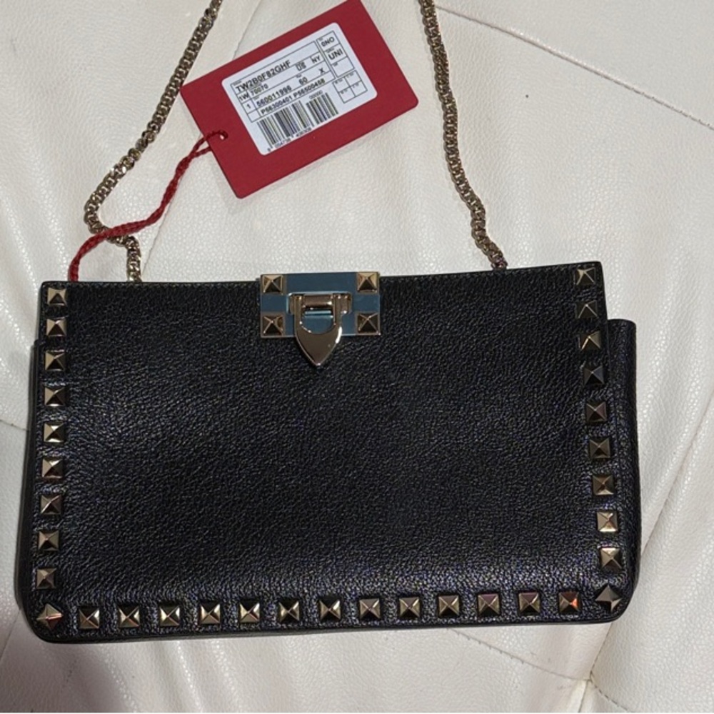 Valentino Garavani Black Studded Clutch